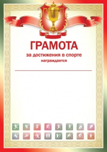 Заказать Грамота за достижения в спорте Брегет 0-312 в Спорткомплекте с доставкой и недорого!