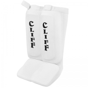 Защита голень-стопа CLIFF CS-00001 с фиксатором, белая
