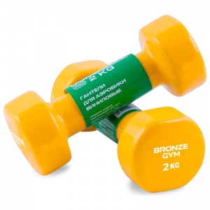 Гантели для аэробики виниловые Bronze Gym BG-FA-VD2, 2 кг, пара