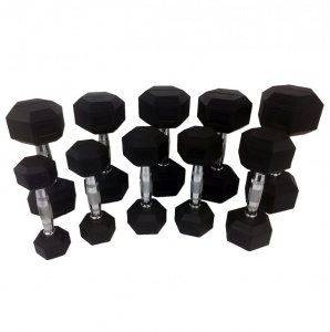 Заказать Комплект гантелей гексагональных обрезиненных GLT HEX 1-10 кг в Спорткомплекте с доставкой и недорого!